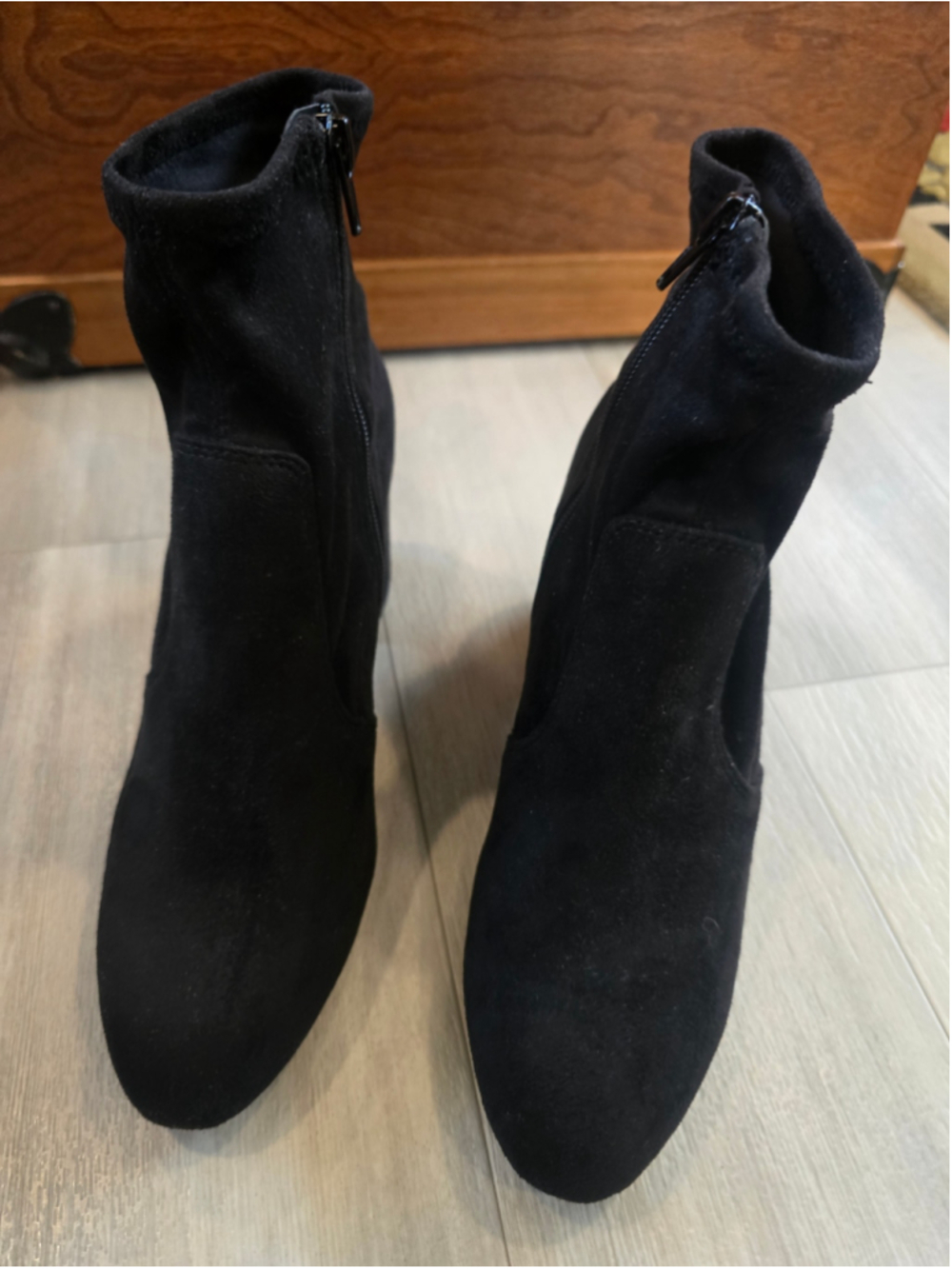 NWT Kelly & Katie Black Kese Stretch Block Heel Booties Size 9W